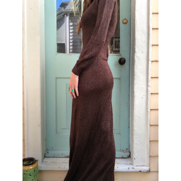 Wenjilli Vintage knit metallic bronze 70s maxi - Picture 5 of 8